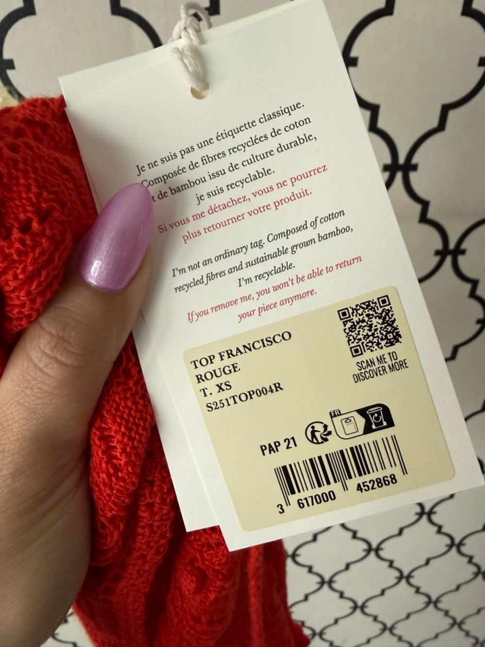 Sézane Francisco Red XS/S NWT - Picture 3 of 3